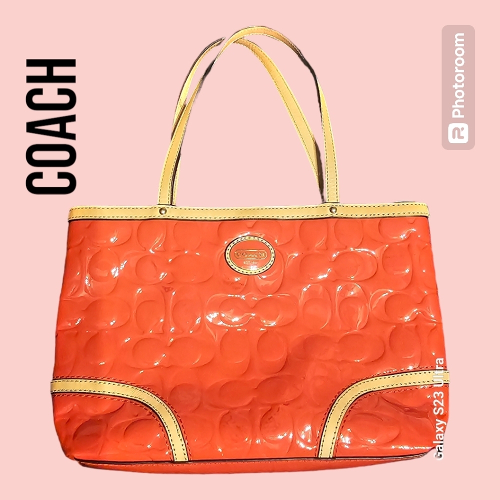 Coach F48166 PEYTON EMBOSSED PATENT TOP HANDLE TOTE
